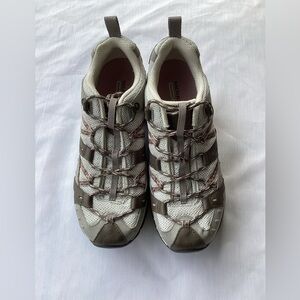 Merrell Women's Taupe and White Mesh Trail Sneakers